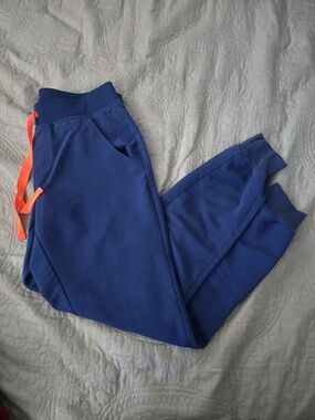 Figs Women's Zamora Jogger Scrub Pants Size Small Winning Blue Color